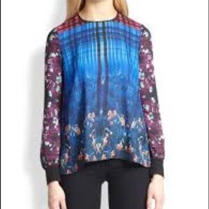 Clover Canyon Mixed Print Long Sleeve Blouse